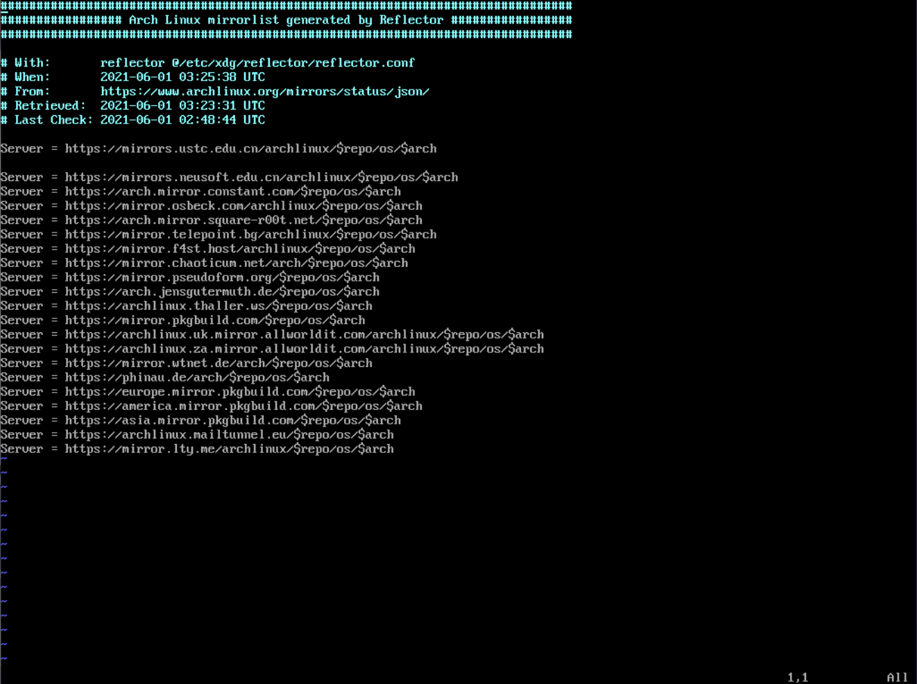 pacman-mirrorlist